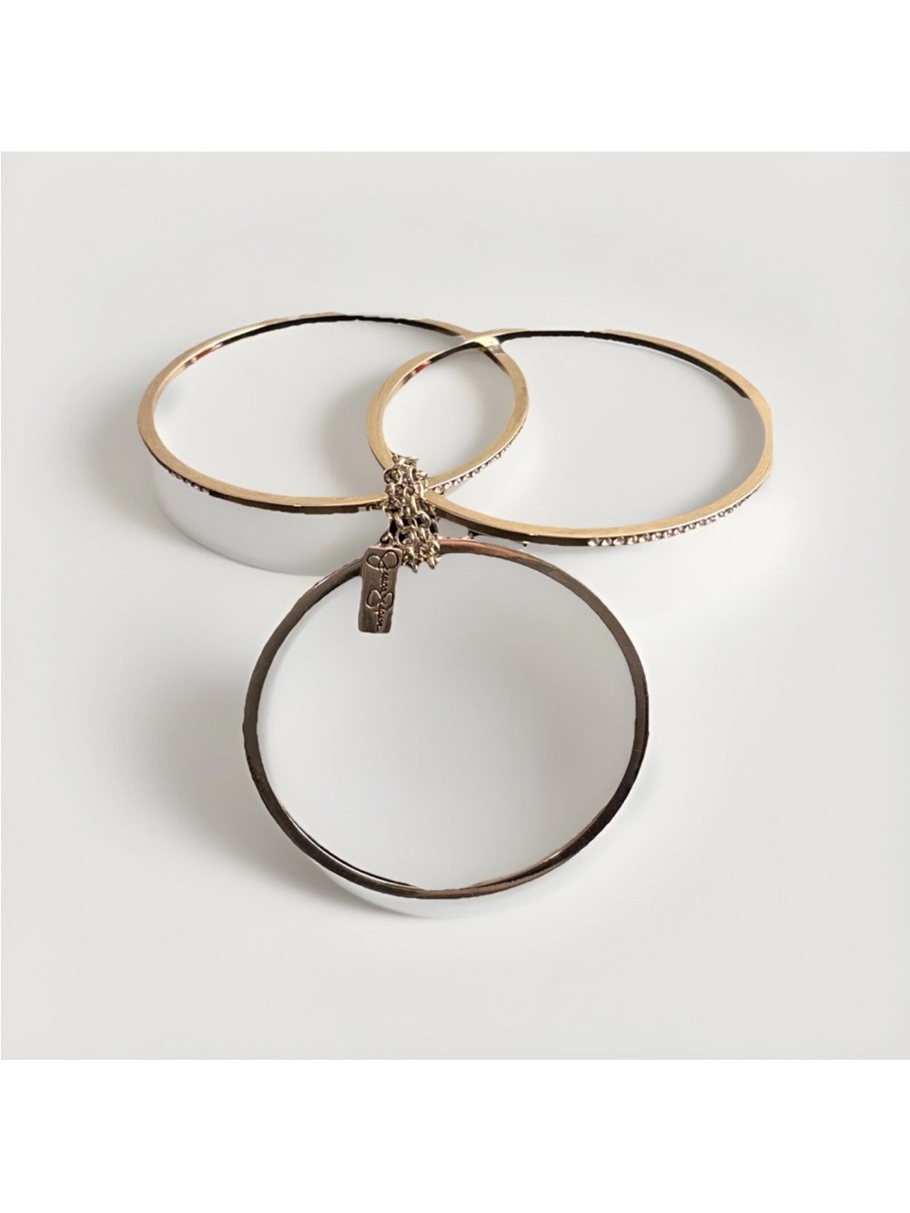 Jessica Simpson 3-in-1 Bangle Bracelet Set in Silver-tone